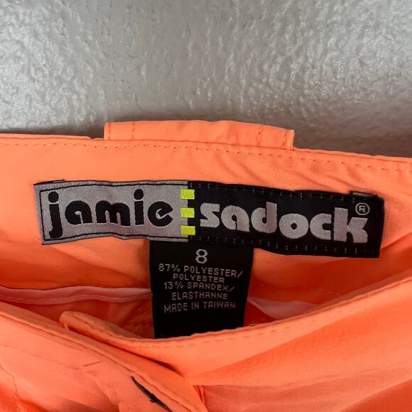 Jamie Sadock Women's Size 8 Passion Orange Golf Knee Shorts Zip Pockets Bermuda - Picture 10 of 12